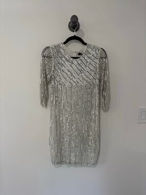 NWT Parker Petra Sequin Long Sleeve Dress Size 2
